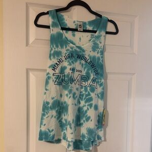 NWT Zumba Worldwide Tie-Dye Tank - Ocean